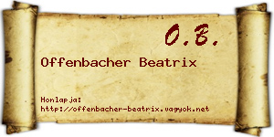 Offenbacher Beatrix névjegykártya